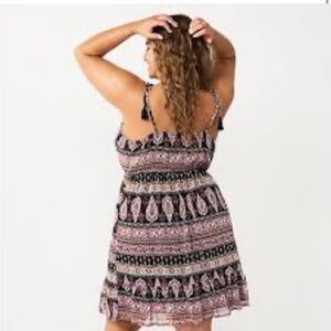 Live to Be Spoiled Tassle Tie Shoulder Mini Dress 2X